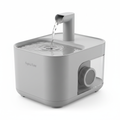Automatic dog water fountain in white with flowing water stream